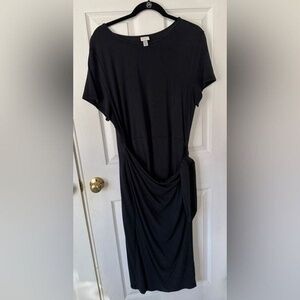 A NEW DAY Black Jersey‎ Faux Wrap Red Dress SZ XXL